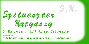 szilveszter matyassy business card